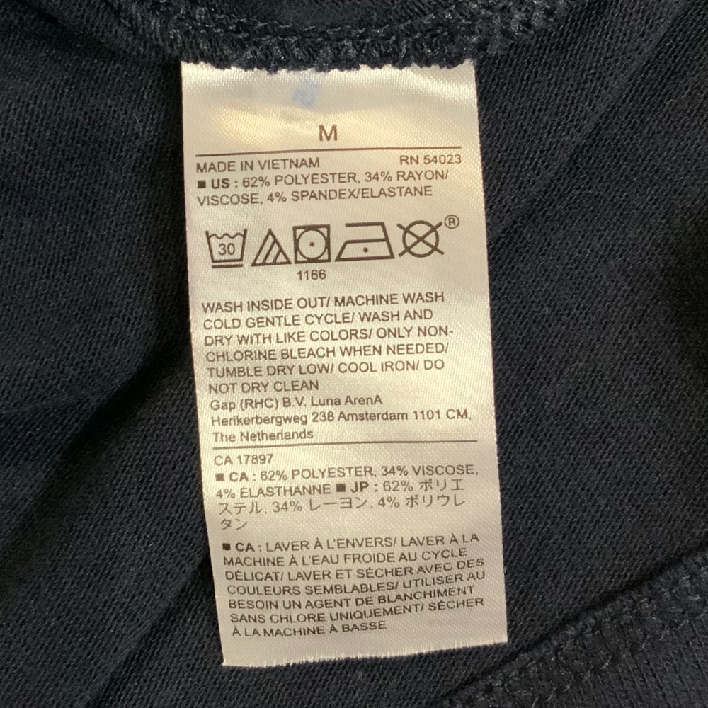 Banana Republic Blue M Henley Alpine Monochrome Minimalist Cottagecore Classic - Picture 5 of 6
